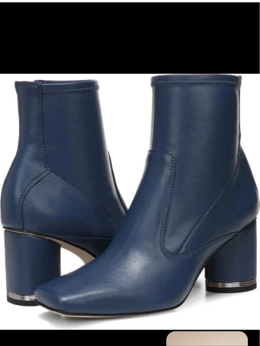 Franco Sarto Stormy Blue Pisa Block Heel Ankle Boots
